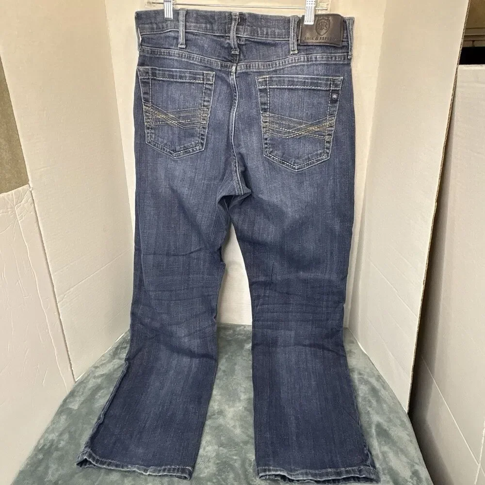 Rock & Republic Men's Jeans Straight Leg Size 36X30 Dark Wash